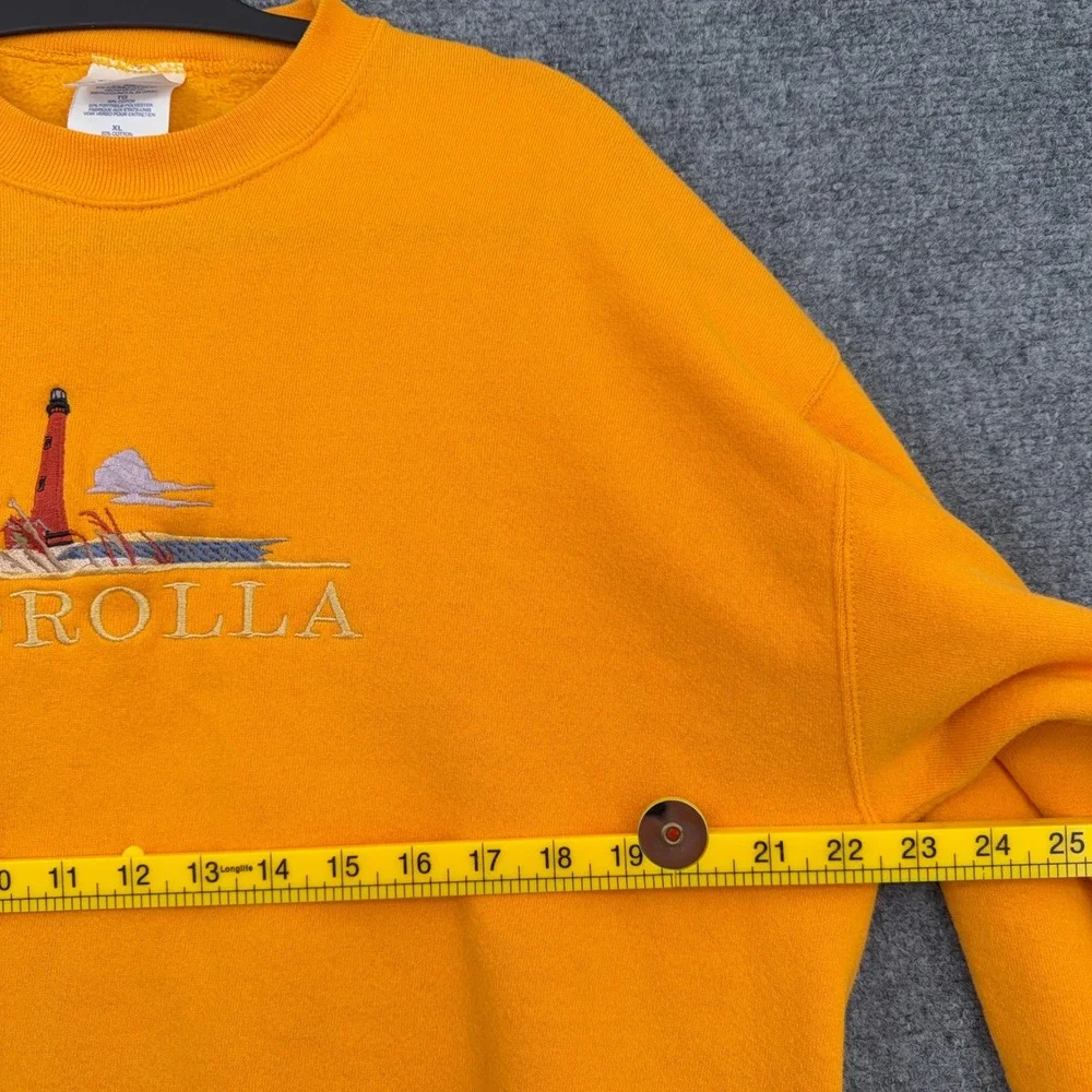 Santee Silver Vintage Corolla Lighthouse Sweatshirt Women XL Cotton Blend Orange